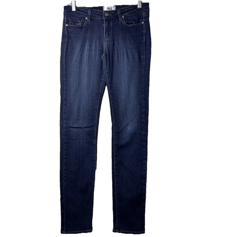 PAIGE Skyline Skinny Jeans 26 Mona Dark Wash Mid-Rise Stretch EUC Casual Denim